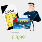 Top! CRASH-Aktion: klarmobil Smartphone Flat 1000 im besten Telekom-Netz für 3,99 € im Monat (100 min, 1 GB) - 100 € Reisegutschein