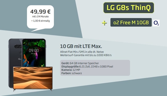 LG G8s ThinQ + 4K TV + o2 Free M