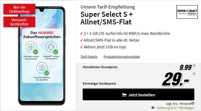 Huawei P30 lite +Super Select S Aktion bei MediaMarkt