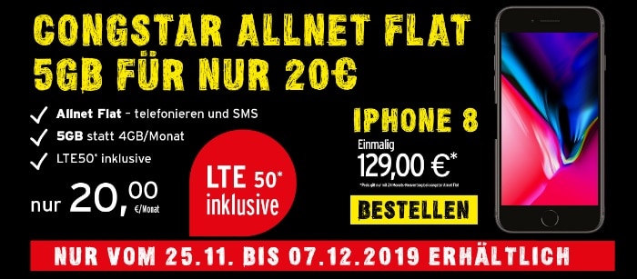 iphone 8 zur congstar allnet flat 5 gb