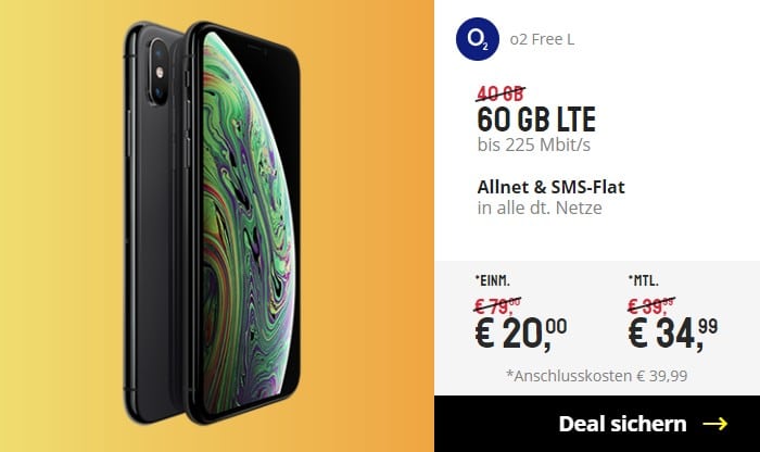 iPhone Xs + o2 Free L bei Sparhandy