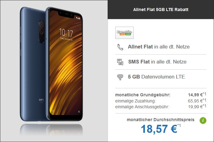 Pocophone F1 mit klarmobil Allnet Flat bei modeo