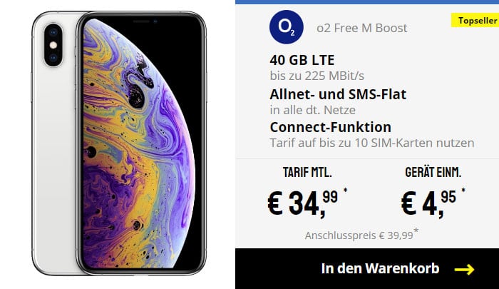 iPhone Xs + o2 Free M Boost bei Sparhandy
