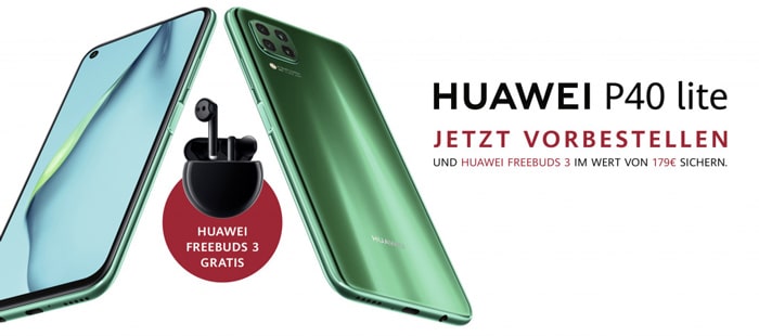 Gratis Huawei FreeBuds 3 zum Huawei P40 Lite: Vorbesteller-Aktion mit hochwertigen Kopfhörern