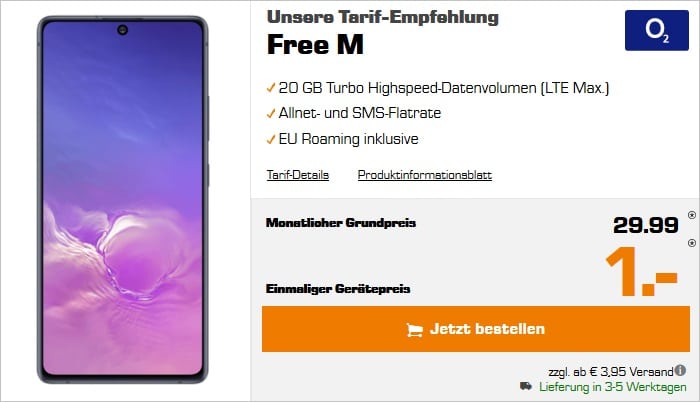 Samsung Galaxy S10 Lite mit o2 Free M bei Saturn