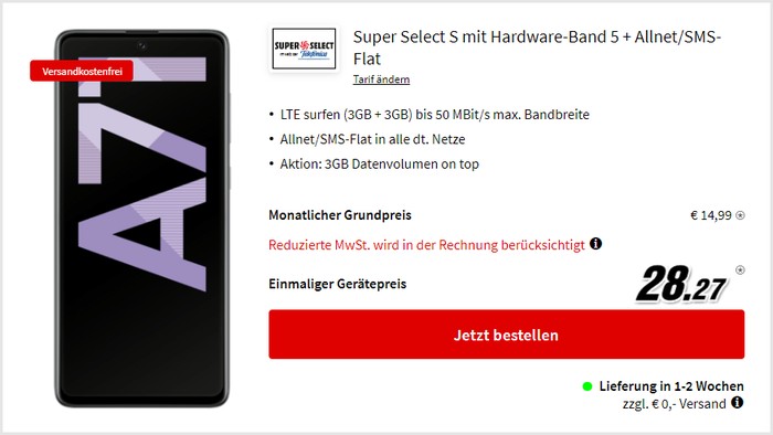 Samsung Galaxy A71 + Super Select S bei MediaMarkt