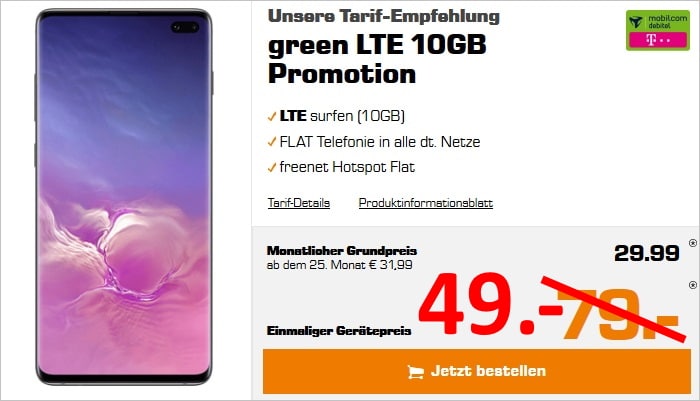 Galaxy S10 Plus green LTE Telekom