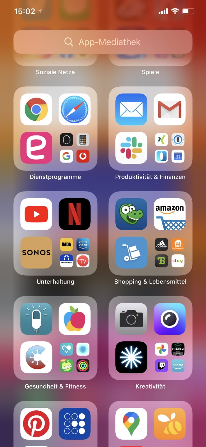 iOS 14 - App-Mediathek