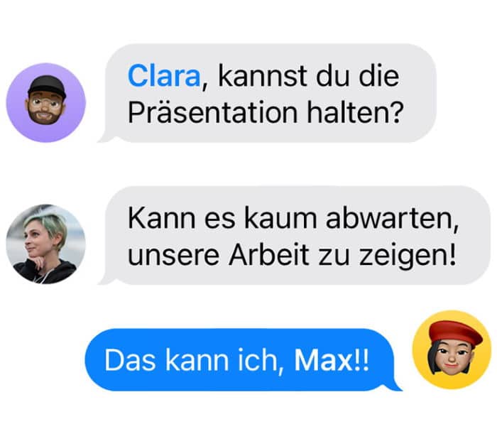 iOS 14 - Hervorhebung von Personen in Nachrichten