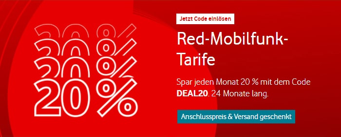 Vodafone Red - 20%-Aktion bis 04.04.2022