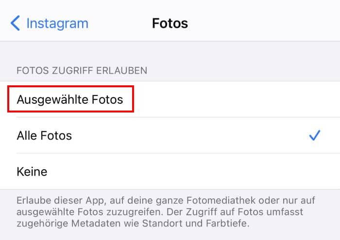 iOS 14 - Zugriff auf Fotos gewähren