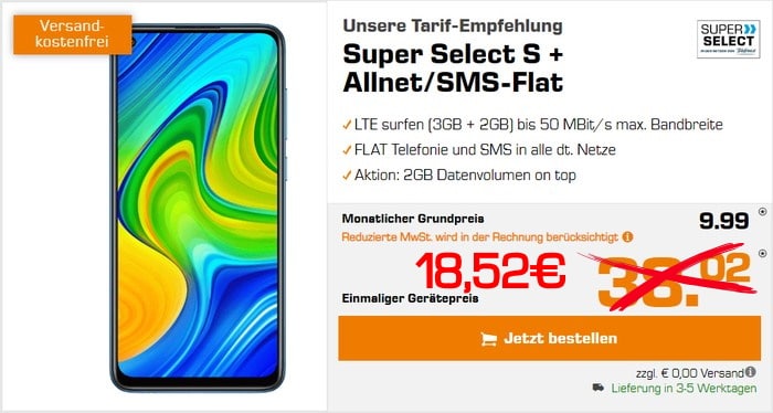 Xiaomi Redmi Note 9 Pro + Super Select S bei Saturn