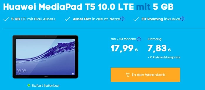Huawei Mediapad T5 mit Blau Allnet L bei Blau