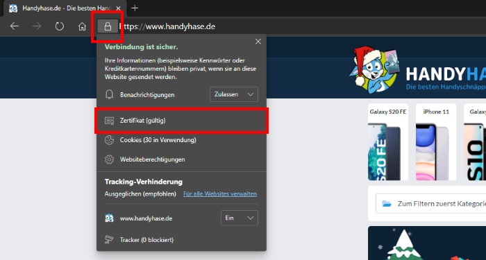 Handyhase.de mit https / gültigem Zertifikat