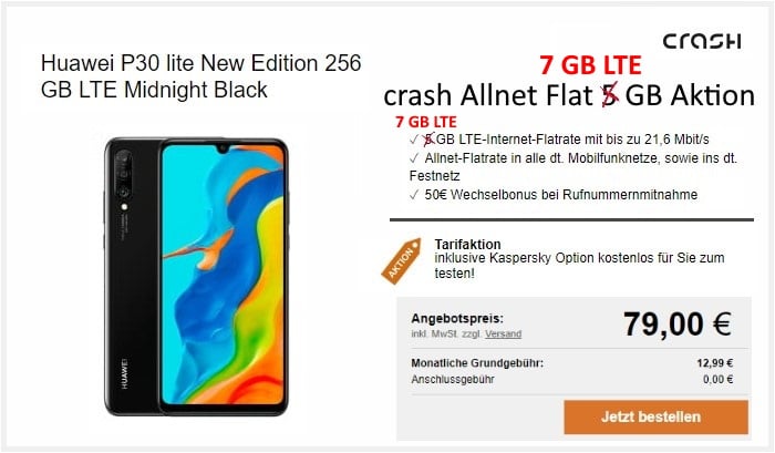 Huawei P30 Lite (New Edition) + crash Allnet Flat 7 GB