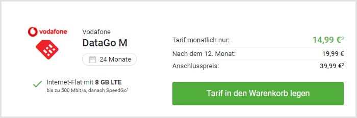 Vodafone DataGo M bei DeinHandy