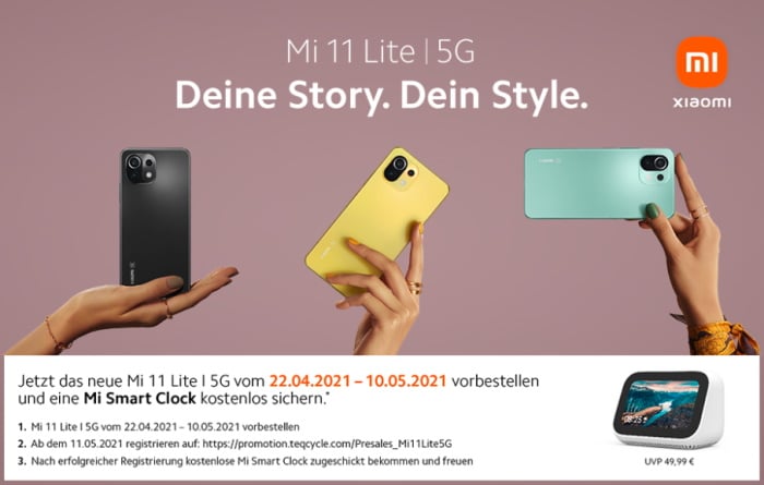 Xiaomi Mi 11 Lite (5G) Vorbesteller-Aktion