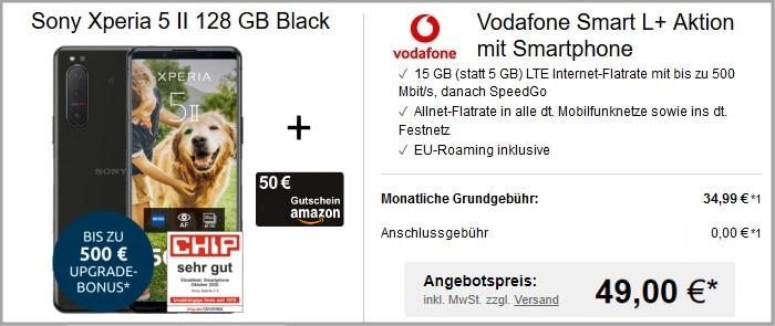 Sony Xperia 5 II zum Vodafone Smart L Plus bei LogiTel