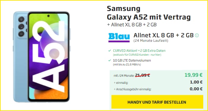 Samsung Galaxy A52 Blau Allnet XL Curved