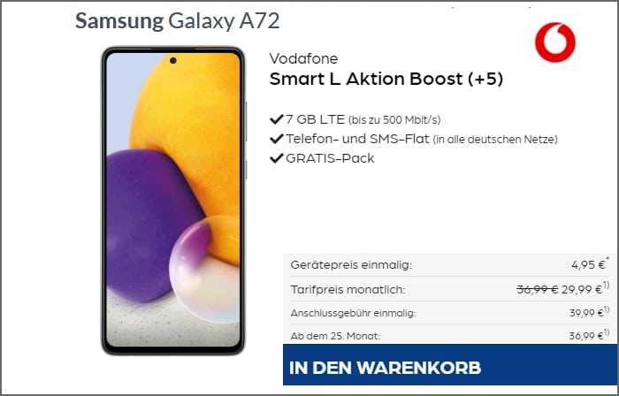 Samsung Galaxy A72 Vodafone Smart L Preisboerse24