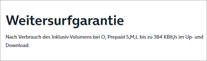 o2 Prepaid Tarife mit Weitersurfgarantie