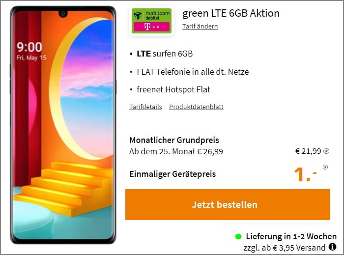 LG Velvet Green LTE Telekom 6 GB