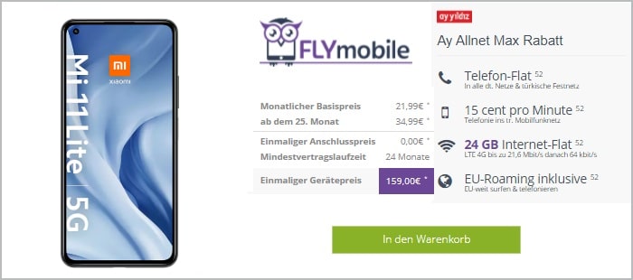 Xiaomi Mi 11 Litezum Ay Allnet Max bei FLYmobile