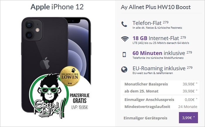 iPhone 12 mit Ay Yildiz Ay Allnet Plus Boost bei FLYmobile