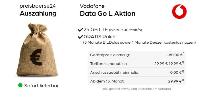 Vodafone DataGo L mit Cashback bei PB24