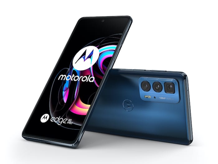 Motorola Edge 20 Pro Design in Dunkelblau