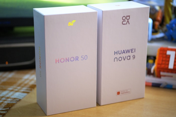 Honor 50 Box vs. Huawei Nova 9 Box