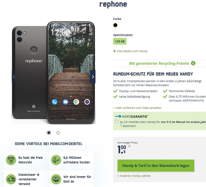 rephone bei mobilcom-debitel