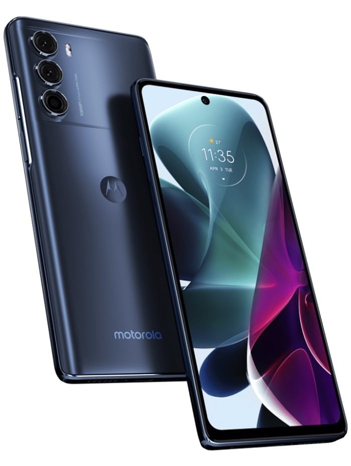 Motorola Moto G200 Vorder- und Rückseite mit Vertrag, Vergleich Vodafone, Telekom und o2 Mobilfunknetz