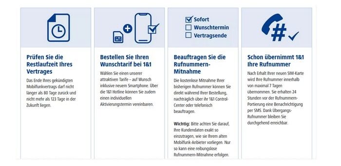 1&1: Die Portierung der Handynummer ist ganz einfach möglich - ihr erledigt diese Schritte aber selbst