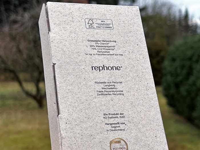 rephone Test - Rückseite der Box