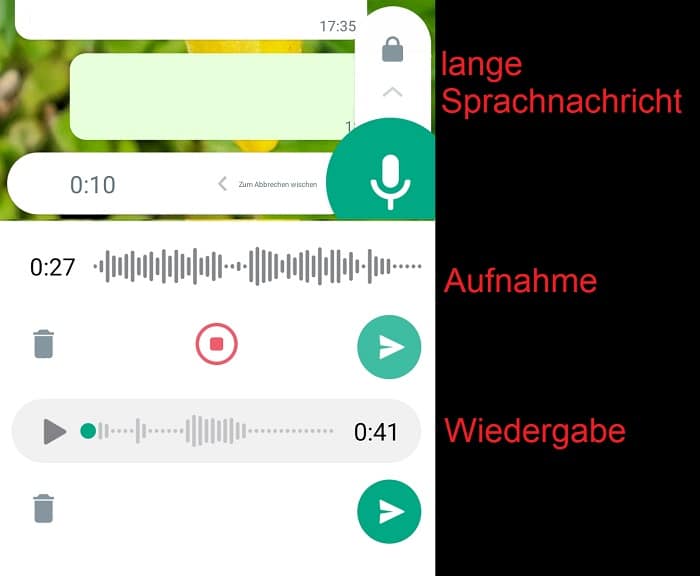 Sprachnachrichten-Features