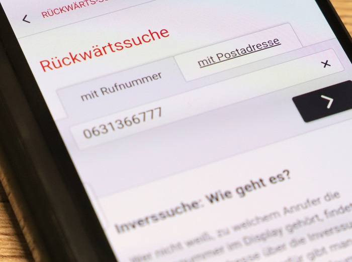 Rückwärtssuche in Aktion