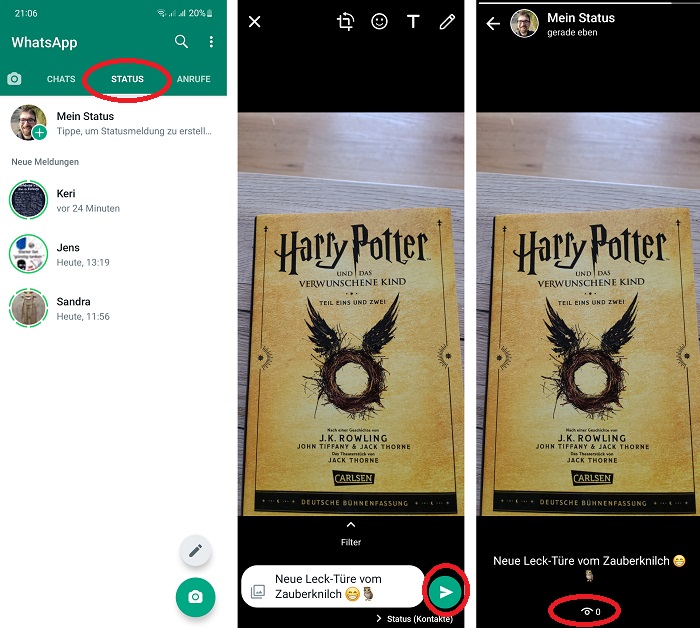 WhatsApp-Status einrichten
