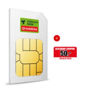 mobilcom-debitel Vodafone Internet-Flat 3.000 + 50 Euro Geschenk-Coupon bei MediaMarkt - Teaser