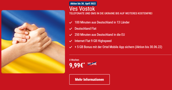 10.000 SIM-Karten von Ortel Mobile, mehr als 350 Smartphone uvm. für ukrainische Flüchtlinge