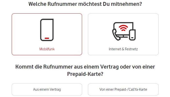 Handynummer mitnehmen zu Vodafone