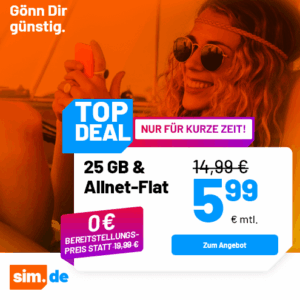 sim.de mit 25 GB Aktion