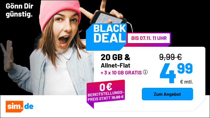 04.11.2025 - sim.de 20 GB Header