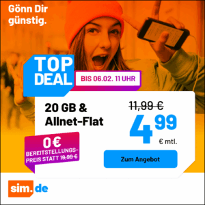 sim.de Aktionsdeal 20 GB