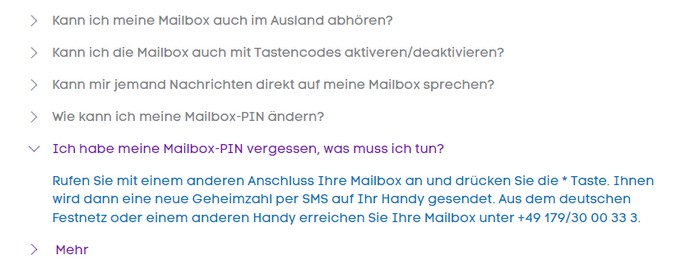 Blau Mobilfunk Mailbox