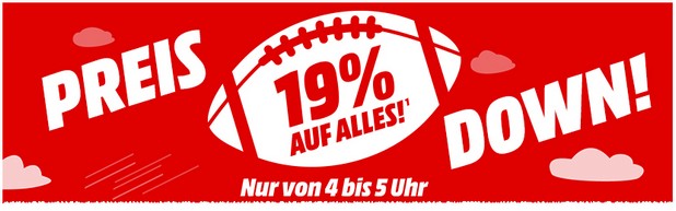 Media Markt: Zum Super Bowl 19 Prozent Rabatt Aktion