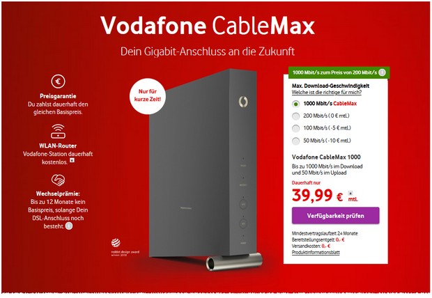 Vodafone Cable Max