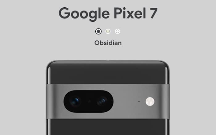 Google Pixel 7 in Obsidian mit Kamera
