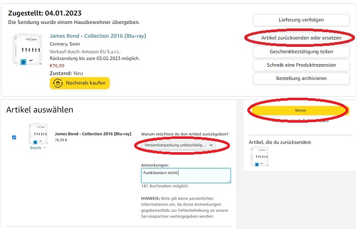 So funktioniert die Rückgabe bei Amazon