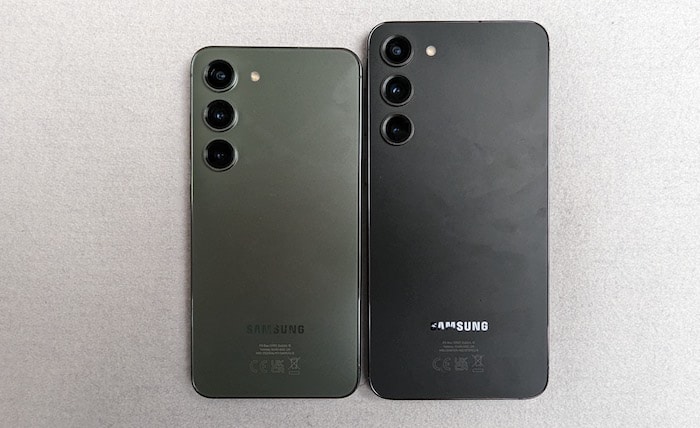 Samsung Galaxy S23 vs. Galaxy S23+ im Vergleich Design hinten im Check